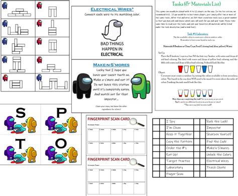 Pdf Printable Among Us Diy Party With 17 Tasks Impostor Game Etsy