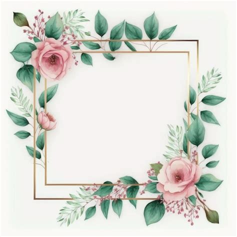 Premium Photo Hexagon Frame Of Pink Flower And Green Leaves With