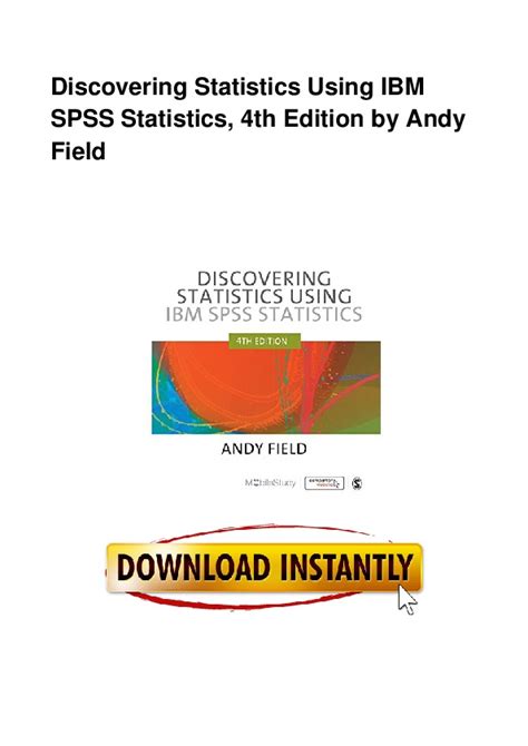 Discovering Statistics Using Ibm Spss Statistics Th Edition By Andy