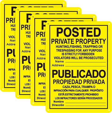 Glad Grace Bilingual Private Property No Trespassing Sign