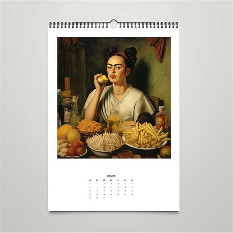 Frida Kahlo Calendar Art Calendar Kitchen Calendar Frida Is Eating