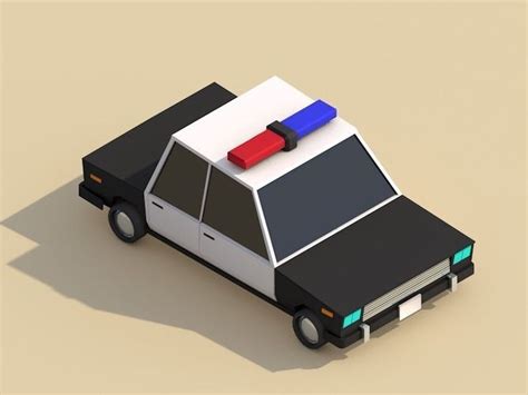 Cartoon Low Poly Police Car 3D Model CGTrader