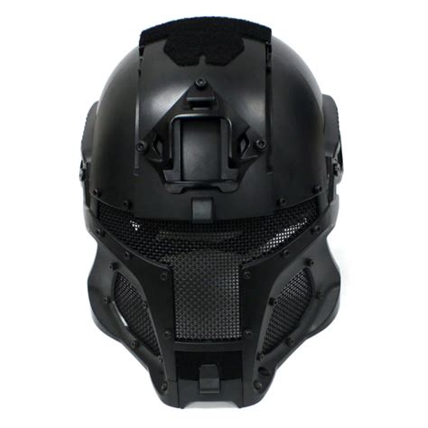 Full Face Airsoft Helmet Black Interstellar Space Battle Trooper