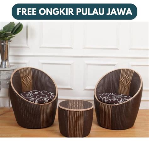 Jual Gratis Ongkir Kursi Teras Gentong Putri Rattan Sintetis By