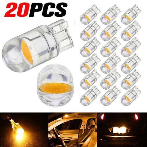 Car T10 LED COB Amber Wedge Interior Dome Reading Map Light Bulb Kit