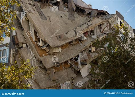 Earthquake on 30 October 2020 in the Aegean Sea Affected Buildings in Izmir Editorial ...