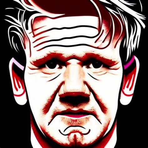 A Portrait Of Gordon Ramsay Stylized By Geometric Stable Diffusion