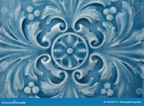 Blue Ceramic Mosaic Tile With The Image Of The Sun Background And