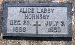 Alice Labby Hornsby 1886 1950 Find A Grave Memorial