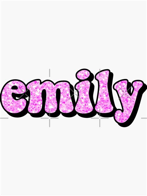 Aesthetic Hot Pink Glitter Emily Name Sticker By Star Redbubble