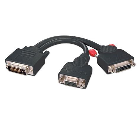 Dvi I Male To Dvi D Female Vga Female Splitter Cable Black From