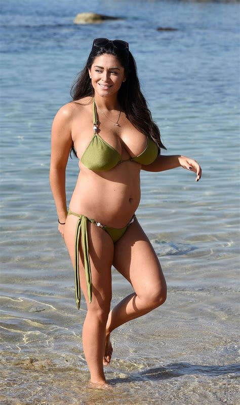 Casey Batchelor In Green Bikini On The Beach In Tenerife