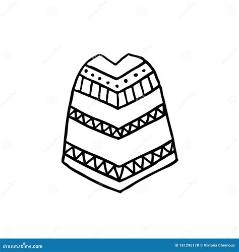 Poncho Doodle Icon Vector Illustration Stock Illustration