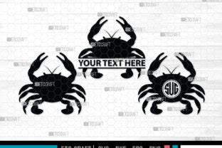 Crab Monogram Crab Silhouette Crab SVG Graphic By Pixel Elites