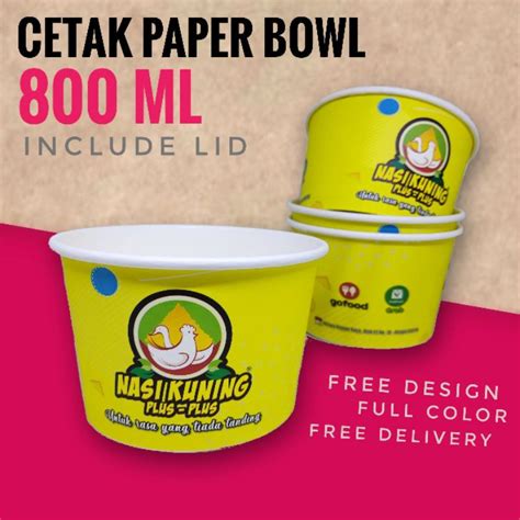 Jual Cetak Paper Bowl Ml Pcs Shopee Indonesia