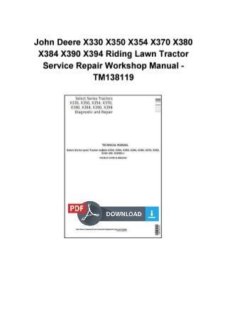 John Deere X390 Manual