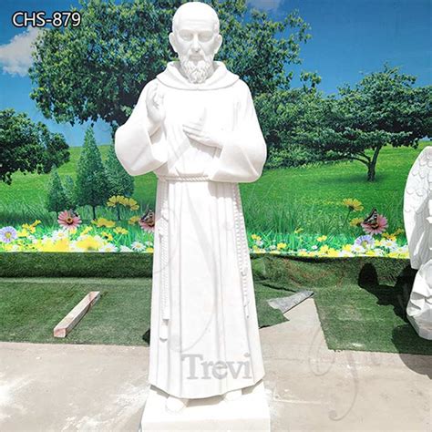 Marble St Padre Pio Statue Outdoor Garden Decor For Sale Chs