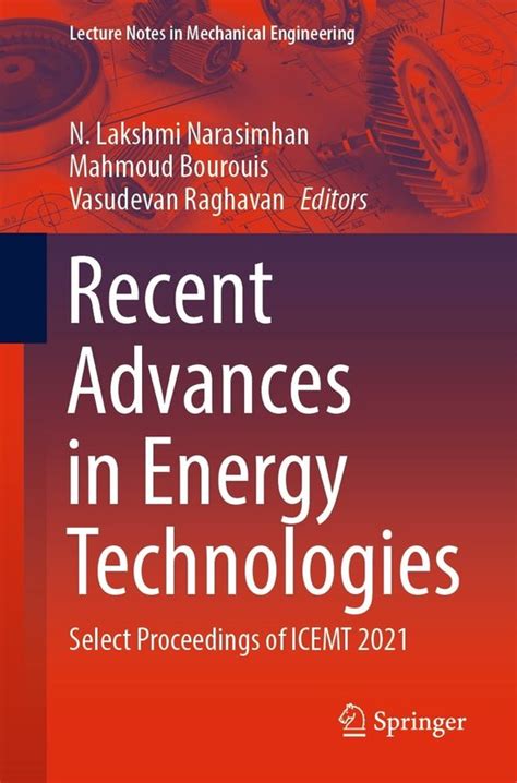 Lecture Notes In Mechanical Engineering Recent Advances In Energy