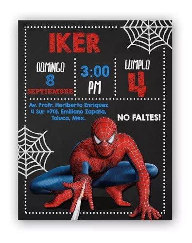 Invitaciones Digitales Spiderman Hombre Araña