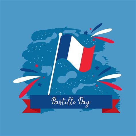 Happy Bastille Day Illustration Vectorielle De La Fête Nationale