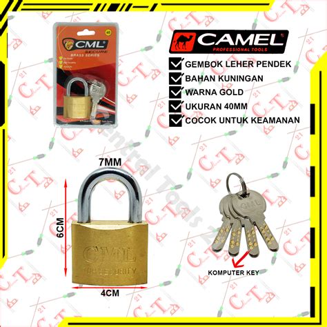 Gembok Pintu Kuningan Komputer Key Leher Pendek Ukuran 40MM 50MM 60MM