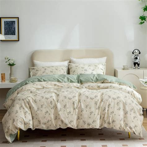 Erzrga Floral Queen Duvet Cover 100 Cotton Chic Floral