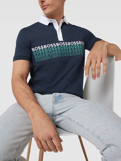 Boss Green Poloshirt Mit Label Stitching Modell Pavel Marine Online