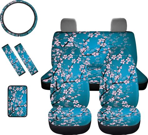 Amazon Toaddmos Decorative Cherry Blossom Car Seat Covers Full Set