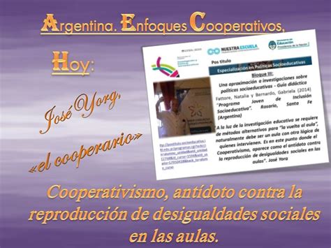 Enfoques cooperativos Hoy Cooperativismo antídoto contra la