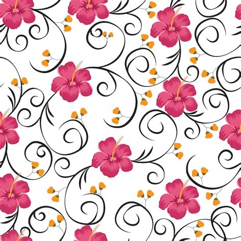 Patr N Floral Transparente Dibujado A Mano Vector Premium