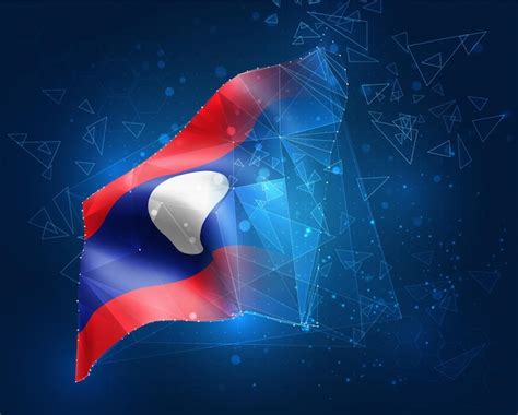 Laos Bandera Vectorial Objeto Virtual Abstracto D De Pol Gonos