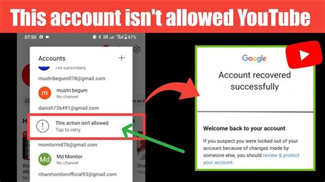 This Action Isn T Allowed Youtube How To Recover Suspend Youtube