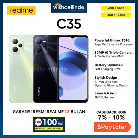 Jual HP Realme C35 4 128GB Dan C35 4 64GB Garansi Resmi Realme