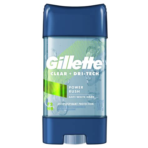 Gillette Clear Gel Mens Antiperspirant Deodorant, Power Rush, 3.8 Oz ...