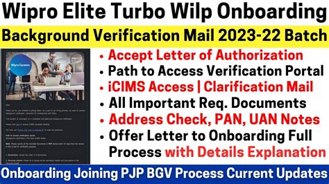 Wipro Elite Turbo Wilp Onboarding Background Verification Complete