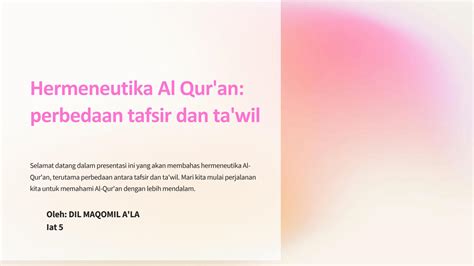 Solution Hermeneutika Al Quran Perbedaan Tafsir Dan Tawil Studypool