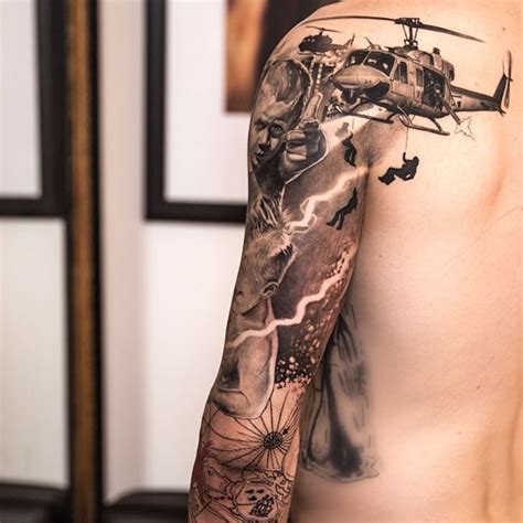 Military Themed Sleeve Tattoos