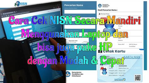 Cara Cek Nisn Secara Mandiri Menggunakan Laptop Dan Bisa Juga Pake Hp