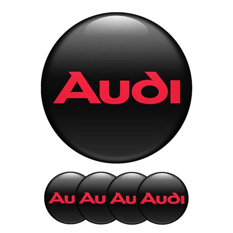 Audi Wheel Center Cap Domed Stickers Retro Logo | Wheel Emblems | Stickers | X-Sticker