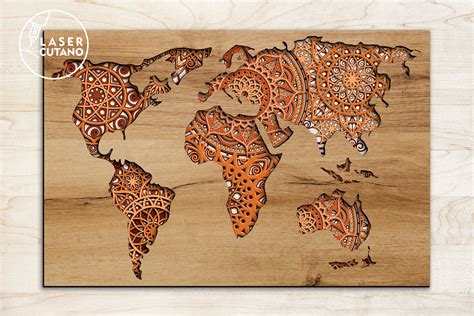 World Map Laser Files For Cutting Svg And Map Laser Engraving Etsy