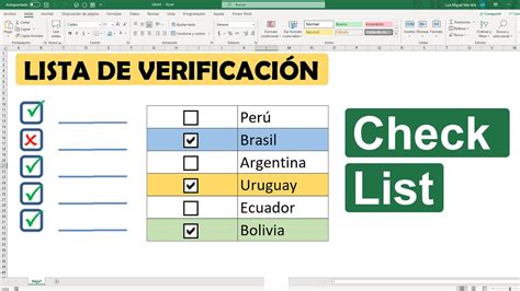 Como crear CheckList en Excel Lista de verificación YouTube