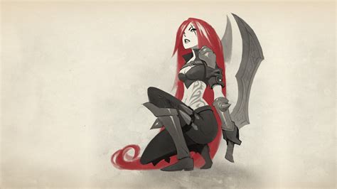 Red Haired Female Anime Character Holding Sword Illustration HD