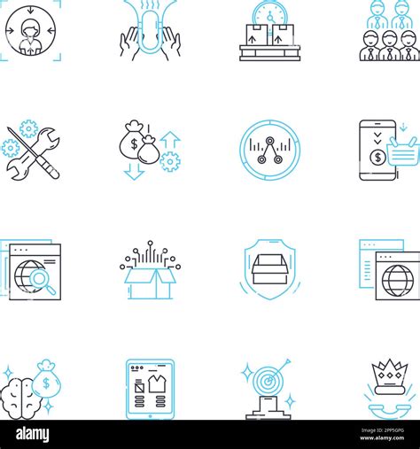 Digital Technology Linear Icons Set Disruption Innovation Connectivity Interactivity