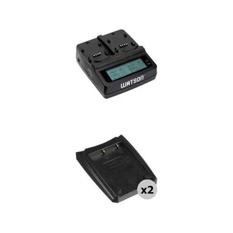 Watson Duo LCD Charger Kit With 2 Battery Adapter Plates For