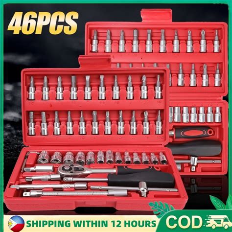 High Quality 46pcsset Tool Box Car Motorcycle Repair Set Hand Tools Home Service Motor Diy