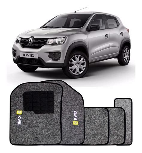 Jogo Tapete Carpete Renault Kwid 17 19 Grafite Logo Bordado R 39 90