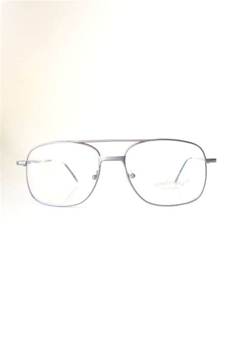 1980s Mens Chrome Wire Rim Eyeglasses 80s Silver Ov Gem