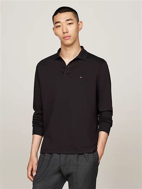 Regular Long Sleeve Polo Shirt Black Tommy Hilfiger