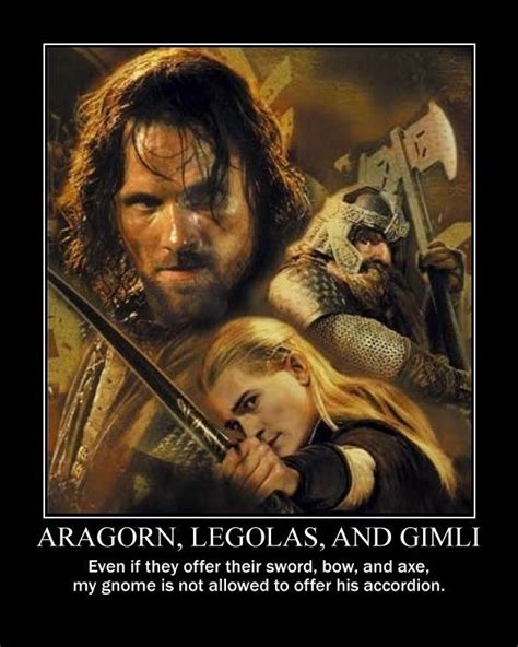 An Image Of A Movie Poster With The Words Dragon Legolas And Gimli