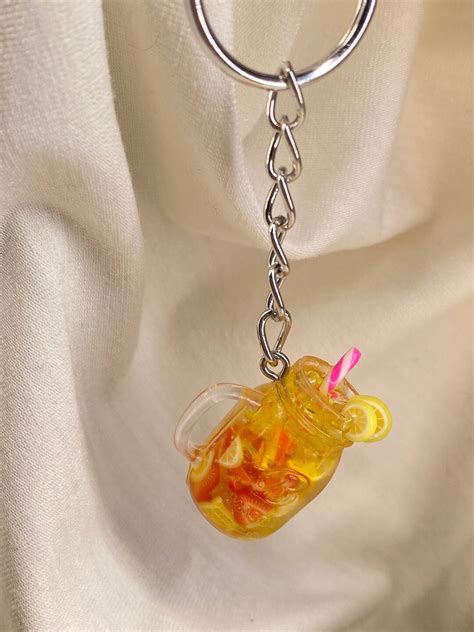 Strawberry Lemonade Mason Jar Keychain Etsy